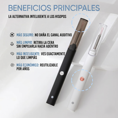 WaxCleaner™ Limpiador de Oídos Inteligente con Cámara HD - Limpieza Segura y Precisa desde tu Celular