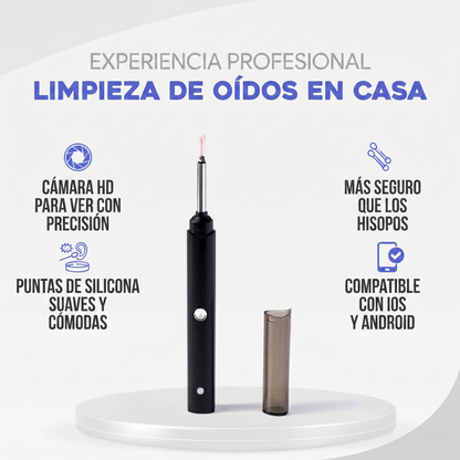 WaxCleaner™ Limpiador de Oídos Inteligente con Cámara HD - Limpieza Segura y Precisa desde tu Celular